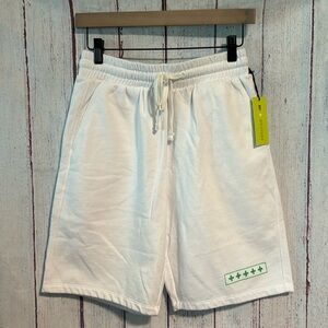 NWT BP + Wildfang Fleece Sport Shorts In White Green Positive